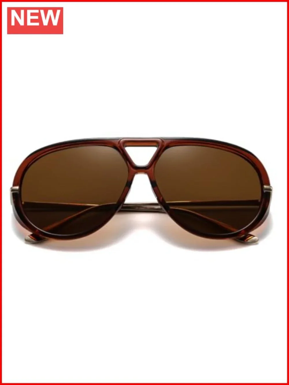 Oversized Retro Aviator Sunglasses UV400 Plastic Frame Women Men